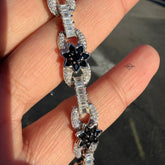 Moissanite Black and White Infinity Bracelet 8"