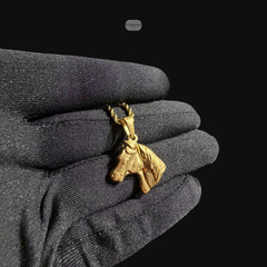 Gold Horse Pendant Necklace, Stainless Steel Necklace for Men, Horse Head Charm, 14K Gold Waterproof Necklace, Gift for Him, Equestrian Jewelry