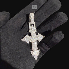 Moissanite Custom Pear Cut Cross Pendant