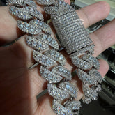 Menβs Triple Layer 18mm Cuban Chain | Iced Out CZ Miami Link 14K Gold Finish Tarnish Resistant