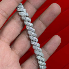 Moissanite Iced Twisted Bracelet 9.6mm 8"