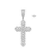 Moissanite Fully Iced Cross 2" Pendant