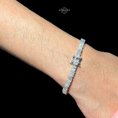 Moissanite Marquise Tennis Bracelet, 925 Sterling Silver Flower Cluster Bracelet