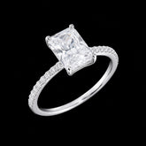 2.5 CTW Radiant Cut Moissanite Engagement Ring 925 Sterling Silver