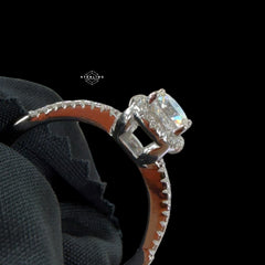 2.8 CTW Round Halo Moissanite Engagement Ring 925 Sterling Silver