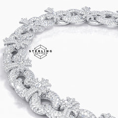 Moissanite Cross Heart Infinity Bracelet 18mm