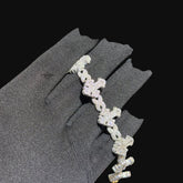 Moissanite Cross Infinity Bracelet 18mm 8"