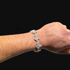 Moissanite Cross Infinity Bracelet 18mm 8"