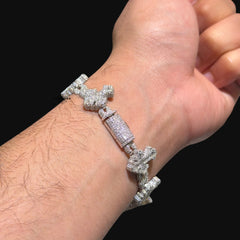 Moissanite Cross Infinity Bracelet 18mm 8"