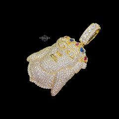Gold Iced Out Jesus Pendant, Colorful Crown CZ Diamond Jesus Face Necklace