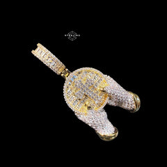 14K Gold Plated Iced Out Praying Hands Pendant | CZ Diamond Prayer Hands Hip Hop Necklace | Faith Jewelry