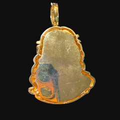 Gold Jesus Iced Crown Pendant