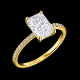 2.5 CTW Radiant Cut Moissanite Engagement Ring 14k Gold over 925 Sterling Silver