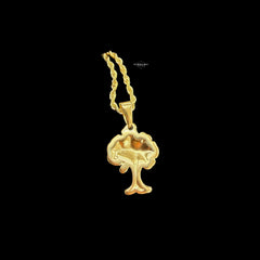 Gold Tree Pendant Necklace, Stainless Steel Necklace for Men Women, Tree Charm Pendant, 14K Gold Bonded Waterproof Necklace, Gift for Him Her