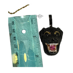 Iced Out Black Dog Pendant