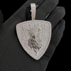 Silver King Lion Shield Pendant