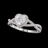 2.5 CTW Heart Cut Moissanite Infinity Engagement Ring 925 Sterling Silver
