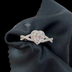 2.5 CTW Heart Cut Moissanite Infinity Engagement Ring 925 Sterling Silver