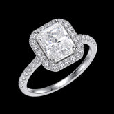 Radiant Cut 2.6 CTW Moissanite Ladies Engagement Ring