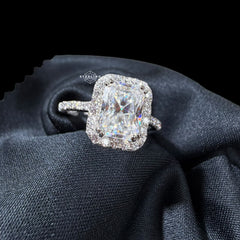 Radiant Cut 2.6 CTW Moissanite Ladies Engagement Ring