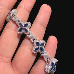Moissanite Blue Star Infinity Bracelet 17mm 8"