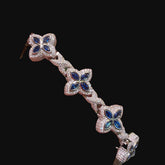 Moissanite Blue Star Infinity Bracelet 17mm 8"