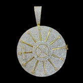 Mens 14K Gold Plated CZ Iced Out Money Locket Pendant Opens Up Rope Chain