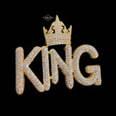 Large Gold Iced Out King Pendant
