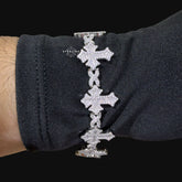 Moissanite Cross Infinity Bracelet - 18mm 8"