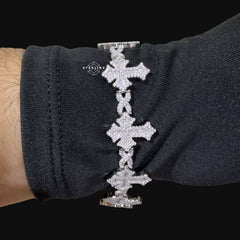 Moissanite Cross Infinity Bracelet - 18mm 8"