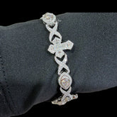 Moissanite Marquis Eye Cross Infinity Bracelet - 8.5"