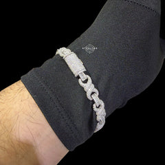 Mens Moissanite Infinity Bracelet 8.5mm 8"