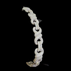 Mens Moissanite Infinity Bracelet 8.5mm 8"