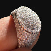 Moissanite Upside Down Pointer Mens Ring