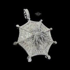 Moissanite Spider Web Pendant