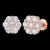 9mm Rose Moissanite Daisy Earrings