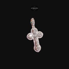 Moissanite Small Pear Cut Cross Pendant
