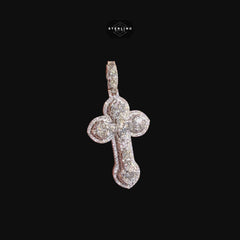Moissanite Small Pear Cut Cross Pendant