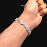 Moissanite Marquis Evil Eye Infinity Bracelet 6mm 8"