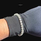 Moissanite Iced Sides Tennis Bracelet - 6.7mm 8"