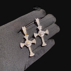 Moissanite Baguette Cross Pendant