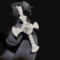 Moissanite Baguette Cross Pendant