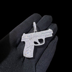 Moissanite Iced Gun Pendant