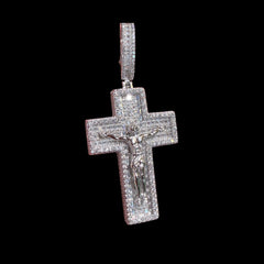 Moissanite Jesus Cross Crucifix Pendant