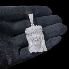 Moissanite Jesus Flower Pendant + Rope Chain