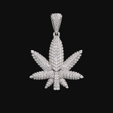 Marijuana Leaf Moissanite 2" Pendant