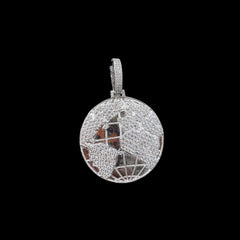 Moissanite World Globe Iced Pendant