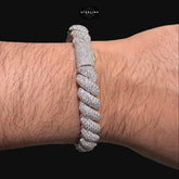 Moissanite Iced Twisted Bracelet 9.6mm 8"