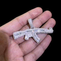 Moissanite AK Rifle Pendant