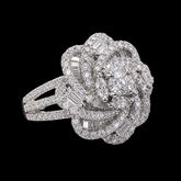 3.6 CTW Moissanite Ladies Flower Cocktail Ring